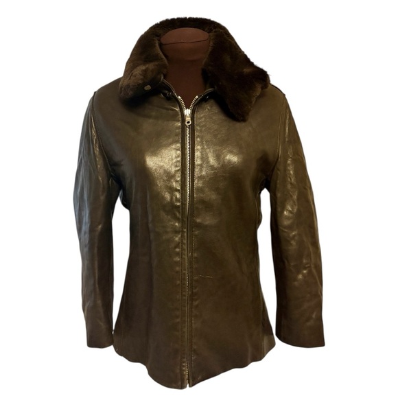 Andrew Marc Vintage Dark Brown Lambskin Leather Jacket, Womens size XS - Picture 7 of 14